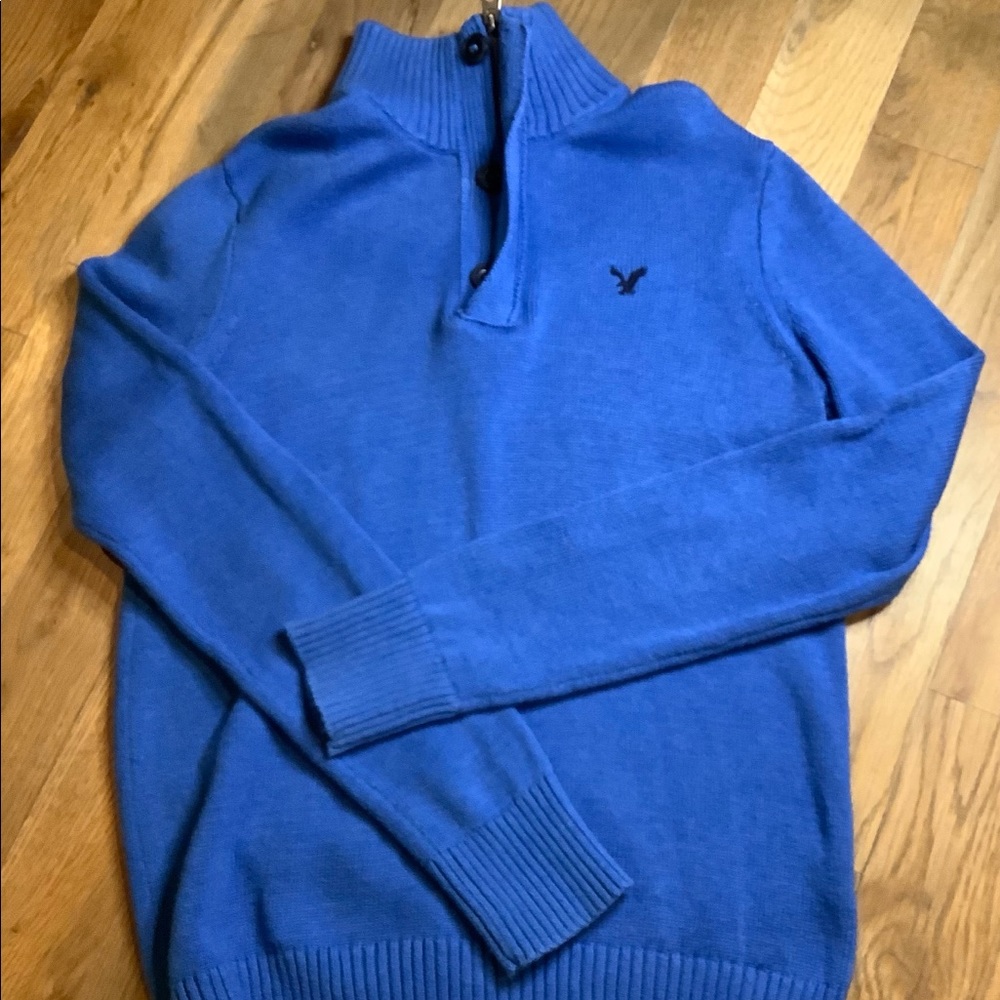 American eagle half zip and button sweater